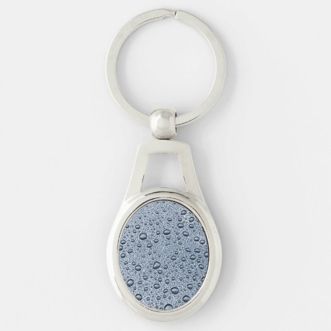 Gunmetal gray water droplets keychain (Front)