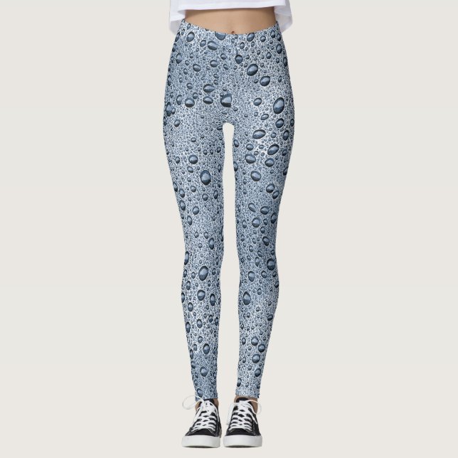 Gunmetal gray water droplets leggings (Front)