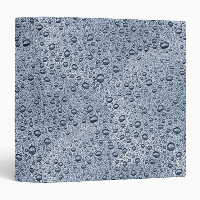 Gunmetal grey water droplets 3 ring binder (Front/Spine)