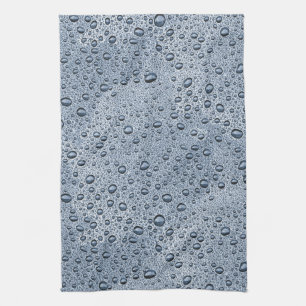 Gunmetal grey water droplets kitchen towel