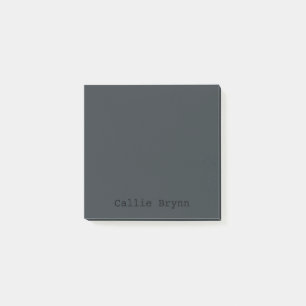 Gunmetal Professional Minimalist Black Script Post-it Notes