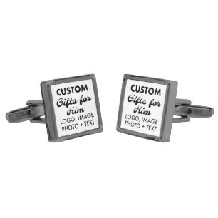 Gunmetal Square Cufflinks Custom Gifts for Him