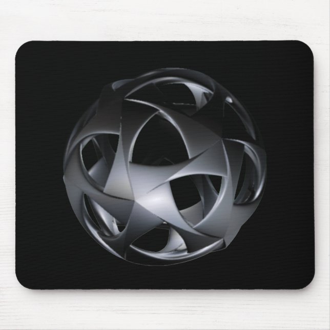 Gunmetal Textured Metal Sphere With Openings Mouse Pad (Front)