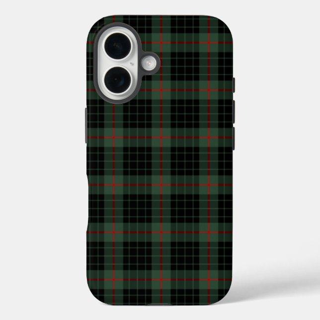 Gunn Clan Dark Green and Black Tartan Case-Mate iPhone Case (Back)