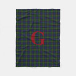 Gunn Clan Tartan Plaid Monogram Fleece Blanket at Zazzle