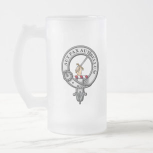 Gunn Crest Badge Frosted Glass Beer Mug