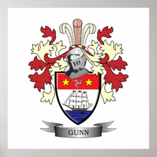 Gunn Family Crest Coat of Arms Poster