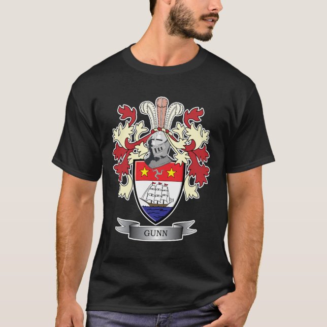 Gunn Family Crest Coat of Arms T-Shirt (Front)