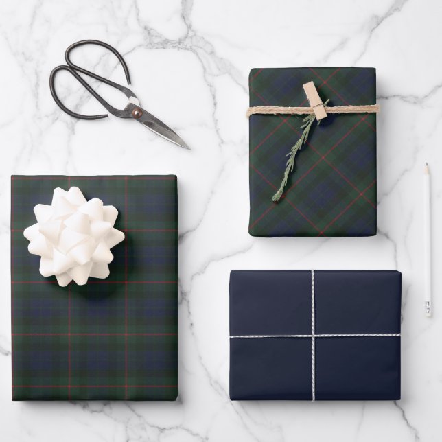 Gunn Modern Original Scottish Tartan Wrapping Paper Sheets (Front)