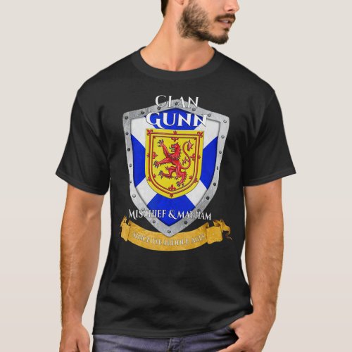 Gunn Scottish Family Clan Scotland Shield  T_Shirt