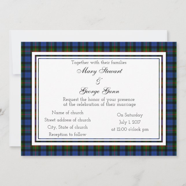 Gunn Scottish Wedding Invitation (Front)