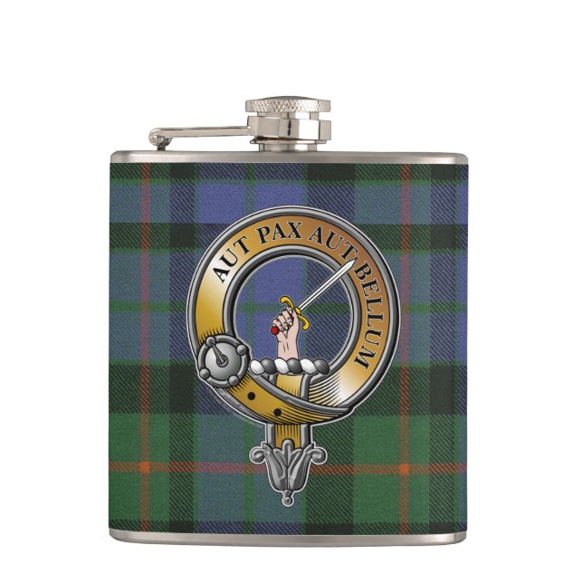 Gunn Tartan & Badge Flask (Front)