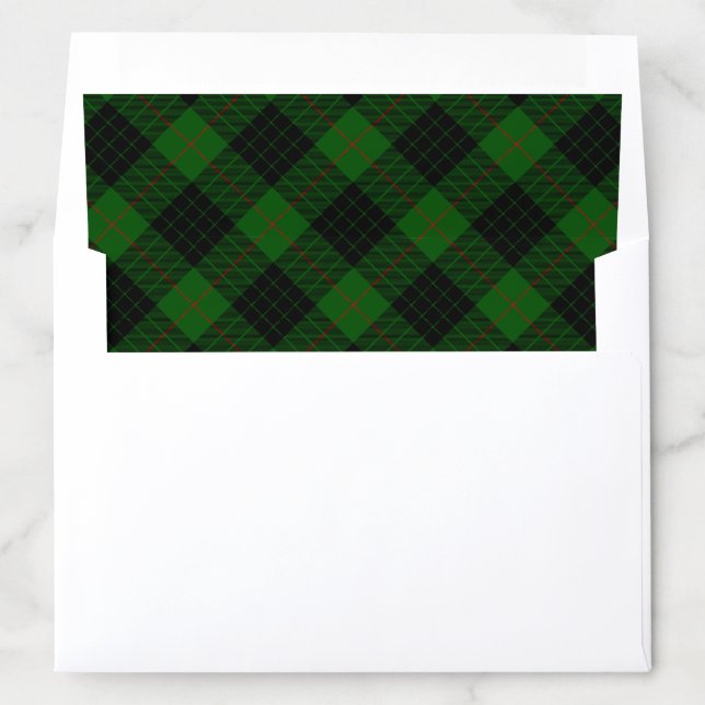 Gunn tartan green black plaid envelope liner (In Envelope)