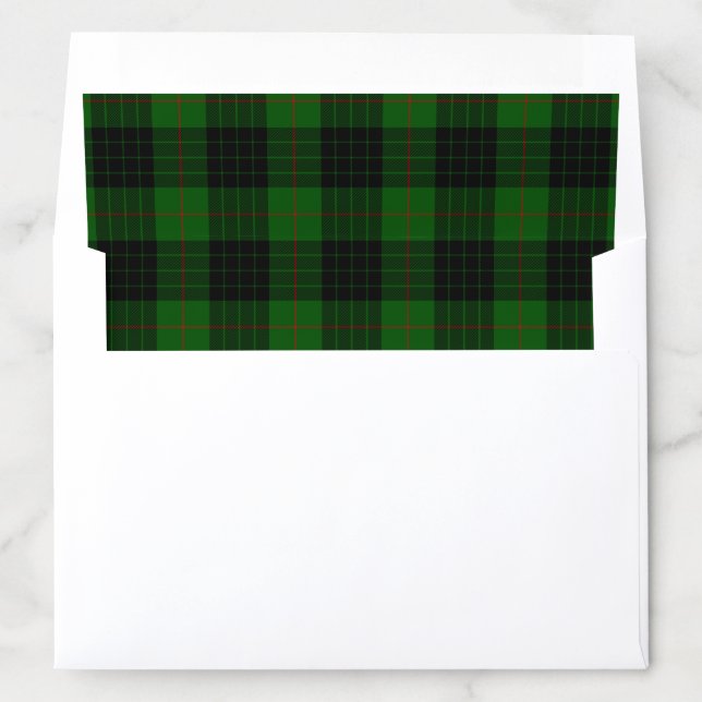 Gunn tartan green black plaid envelope liner (In Envelope)
