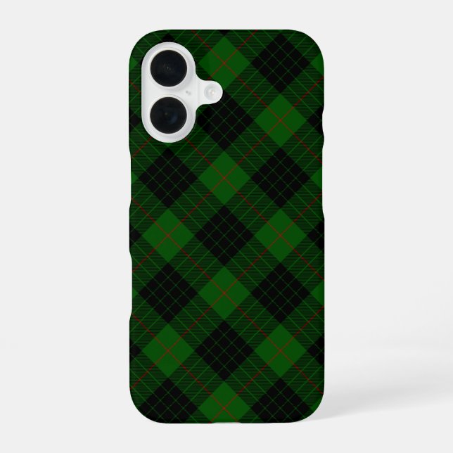 Gunn tartan green black plaid iPhone case (Back)