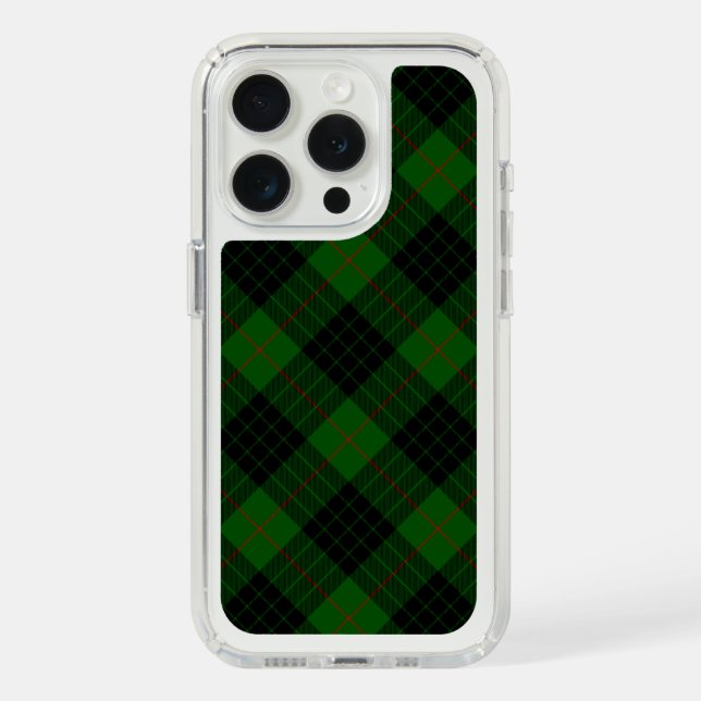 Gunn tartan green black plaid speck iPhone case (Front (White Titanium))
