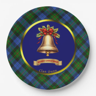 Gunn Tartan Personalized Christmas Paper Plates