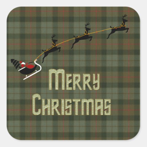 Gunn Weathered Scottish Tartan Square Sticker