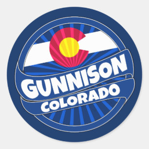 Gunnison Colorado flag burst stickers