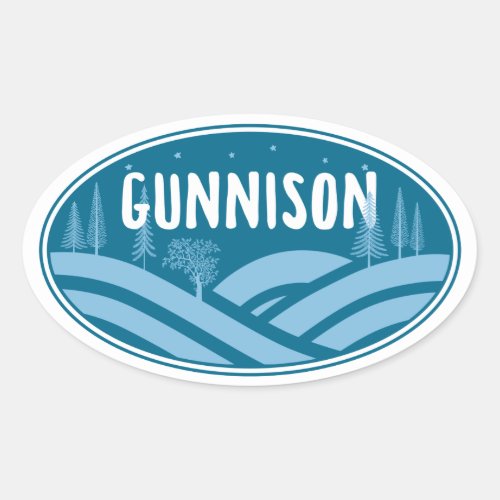Gunnison Colorado Outdoors Oval Sticker