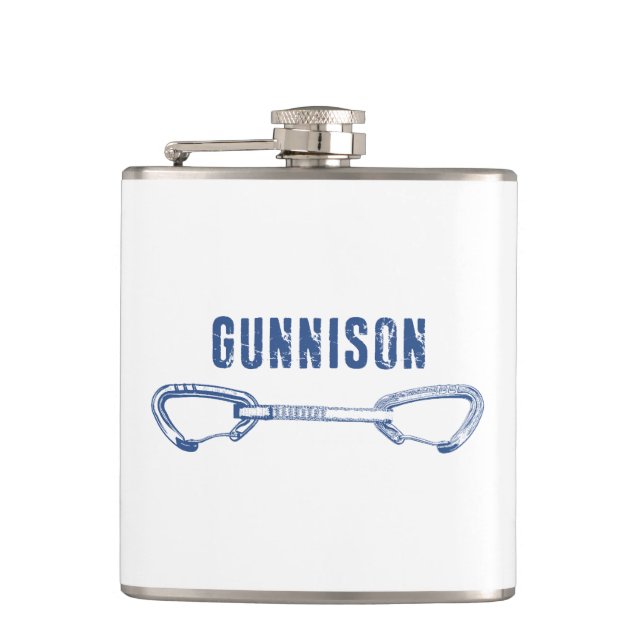 Gunnison Colorado Rock Climbing Quickdraw Flask (Front)