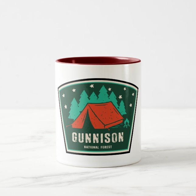Gunnison National Forest Camping Two-Tone Coffee Mug (Center)