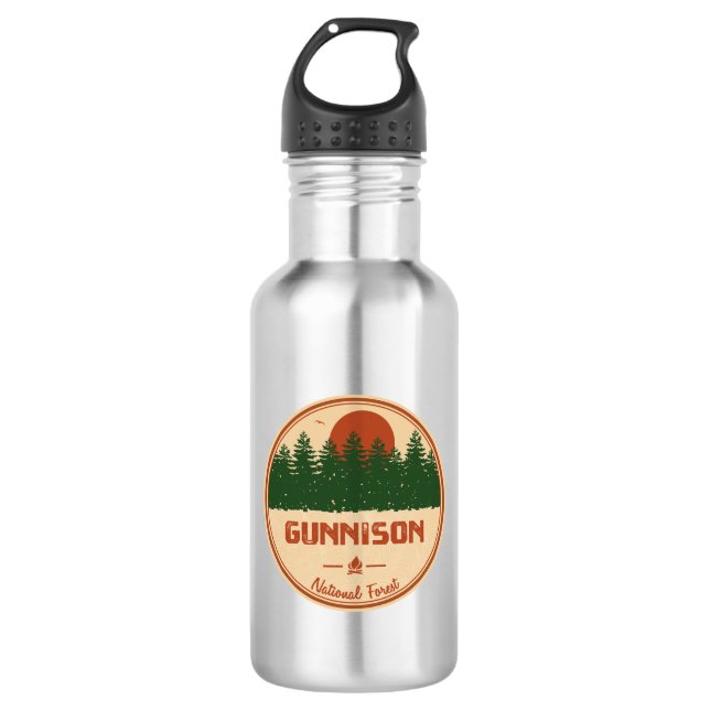 Gunnison National Forest Stainless Steel Water Bottle (Front)