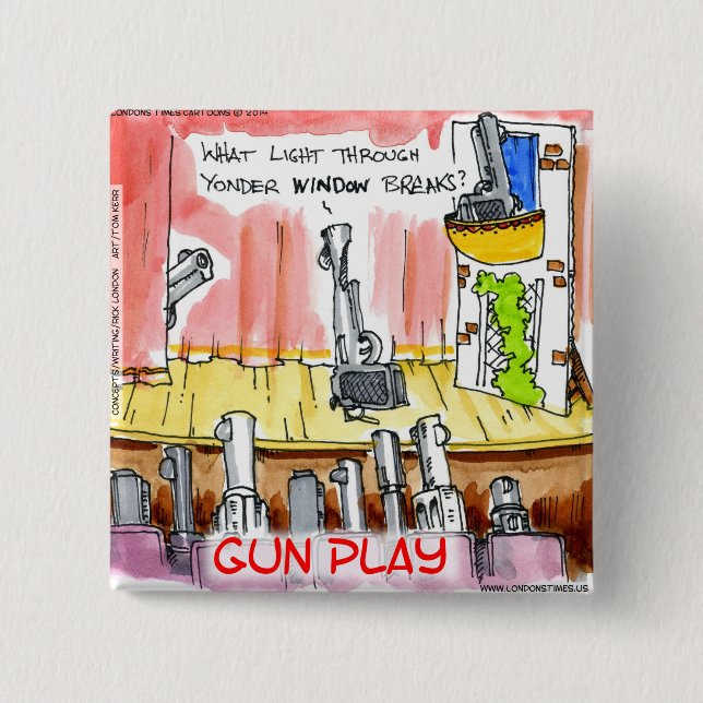 GunPlay Funny Cartoon Button (Front)