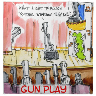GunPlay Funny Cartoon Napkin