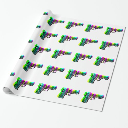 Guns and Candy Wrapping Paper