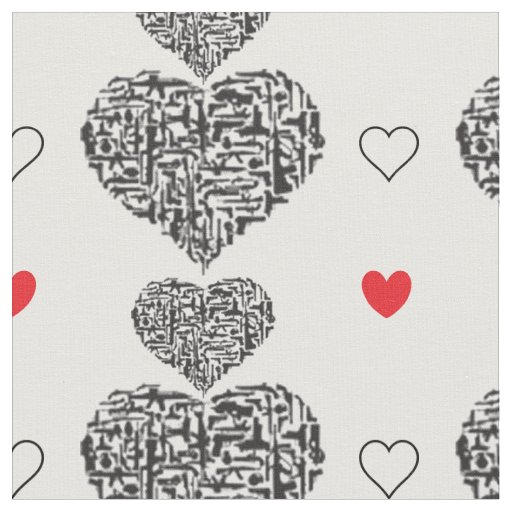 Guns and Hearts Fabric