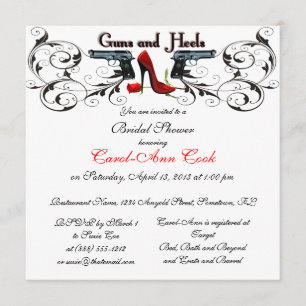 Guns and Heels Custom Bridal Shower Invitation