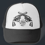 guns and roses trucker hat<br><div class="desc">just a couple of guns and a rose</div>