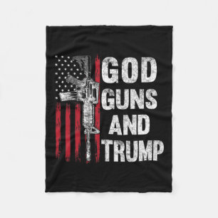 Guns And Trump 2nd Amendment Flag Ar15 American Fl Fleece Blanket