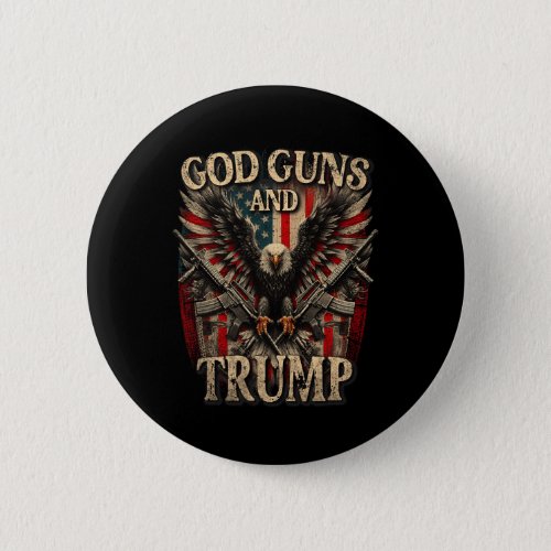 Guns And Trump 2nd Amendment Flag Eagle American F Button