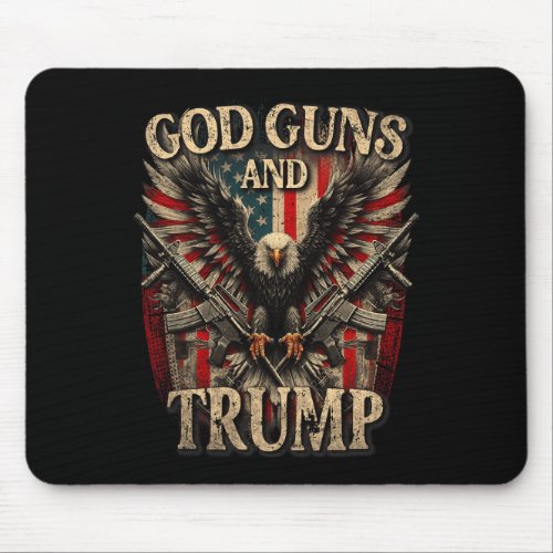 Guns And Trump 2nd Amendment Flag Eagle American F Mouse Pad