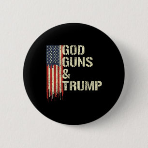 Guns And Trump I 2nd Amendment Trump Flag America Button