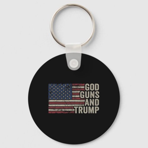 Guns And Trump _ Pro God Gun Funny Republican Usa  Keychain