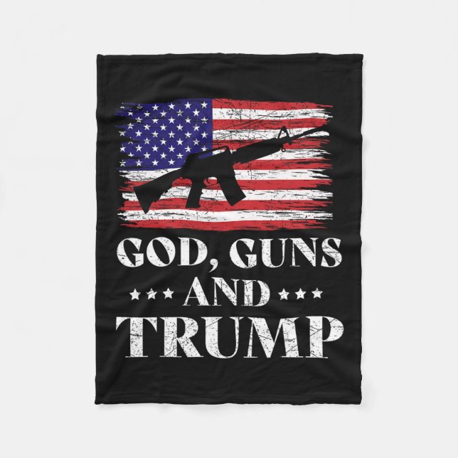 Guns And Trump Shirt  Fleece Blanket (Front)