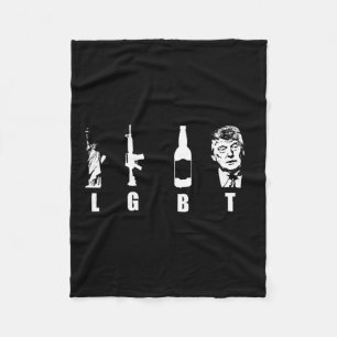 Guns Beer Trump 2020 - Trump Pence Maga Fleece Blanket
