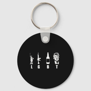 Guns Beer Trump 2020 - Trump Pence Maga Keychain
