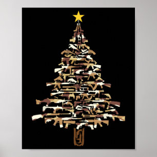 Guns Christmas Tree - Camo Print Xmas Gift For Gun