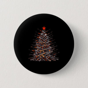 Guns Christmas Tree Funny Xmas 2025 For Gun Lover Button