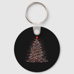 Guns Christmas Tree Funny Xmas 2025 For Gun Lover Keychain