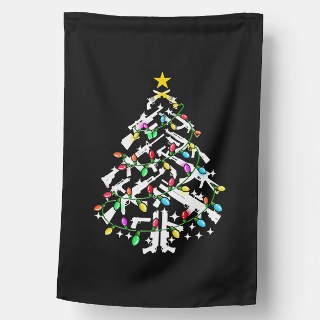 Guns Christmas Tree Ornament House Flag (Front)
