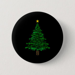 Guns Christmas Tree - Xmas Gift For Guns Lover Button
