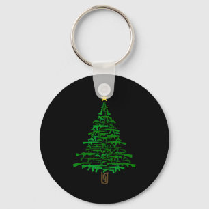 Guns Christmas Tree - Xmas Gift For Guns Lover Keychain