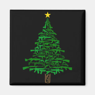 Guns Christmas Tree - Xmas Gift For Guns Lover Magnet