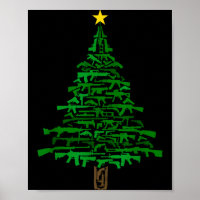 Guns Christmas Tree - Xmas Gift For Guns Lover