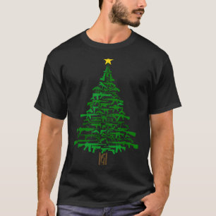 Guns Christmas Tree - Xmas Gift For Guns Lover T-Shirt
